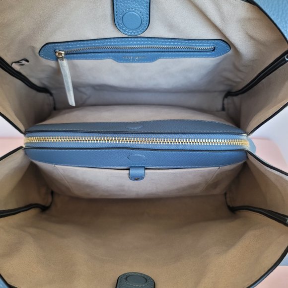 KATE SPADE Knott LARGE Pebbled Leather & Suede Shoulder Bag-Manta Blue⭐ - Picture 13 of 16